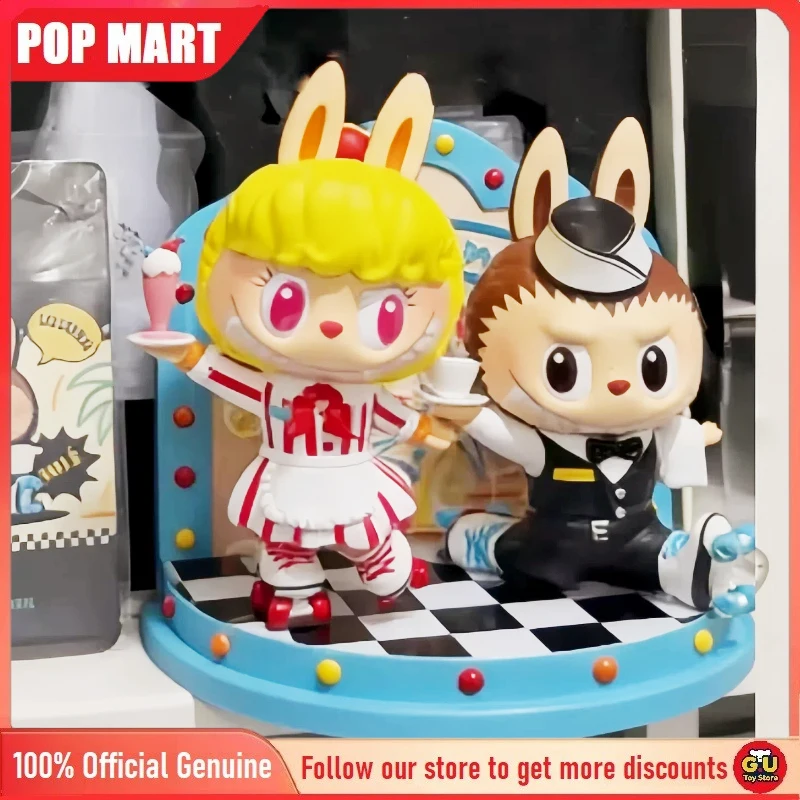

POP MART The Monsters Labubu Vintage Diner Scene Action Figure Blind Box DOLL Collectible Desktop Decor Gift Toys