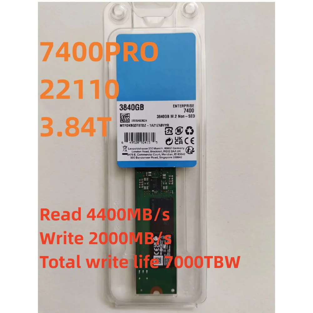 New SSD 7400 PRO 1.92T 3.84T M.2 NVMe 22110 Enterprise Server Solid State Drive For Micron ssd