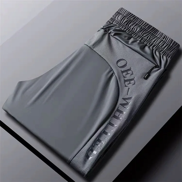 

Ice Silk Casual Pants Men's Spring Autumn Sweatpants Korean Faion Trousers Loose Summer Pants M Model Low Waist Long Pants