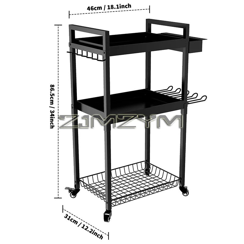 

3 Layers Tool Cart Hand Maintenance Storage Rack,Movable Multifunctional Toolbox For Staoraging The Tools