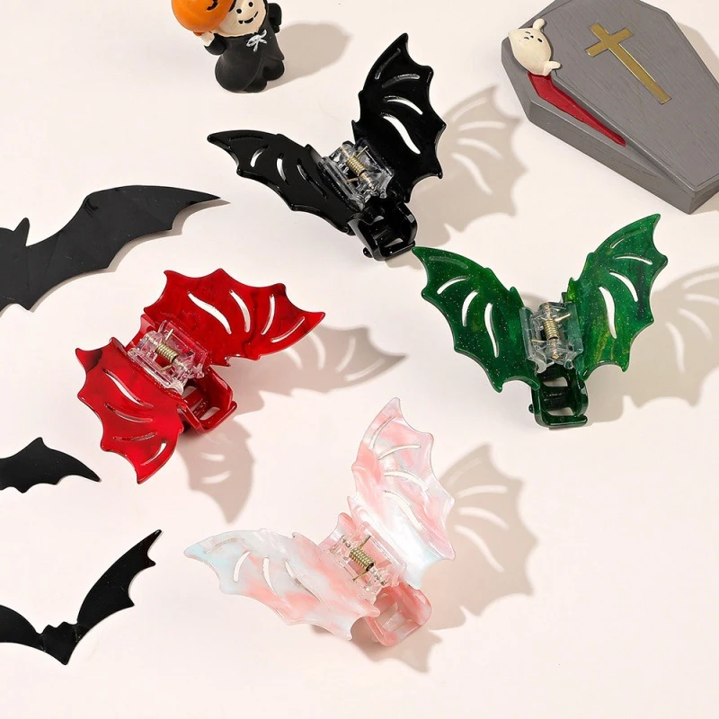 Halloween Bat Klauw Clip Gothic Haai Clip Y 2K Bat Wing Haarklauw Koreaanse Stijl Krab Clip Bat Haarspeld Voor Vrouwen Meisjes