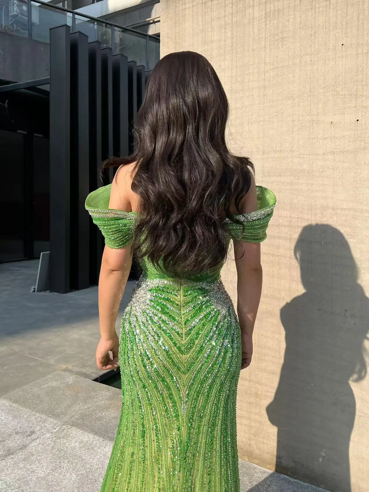 شاليمار تشانغ فستان طويل فاخر أخضر فساتين الحفلات للفتيات فساتين الماس اليدوية للنساء حفل زفاف مخصص