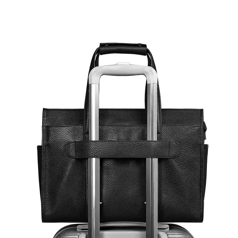 New Genuine Messenger Bag Men Leather Man Bags Handbag Top Layer Cowhide Laptop Bag 15.6inch Business Large Capacity Briefcase