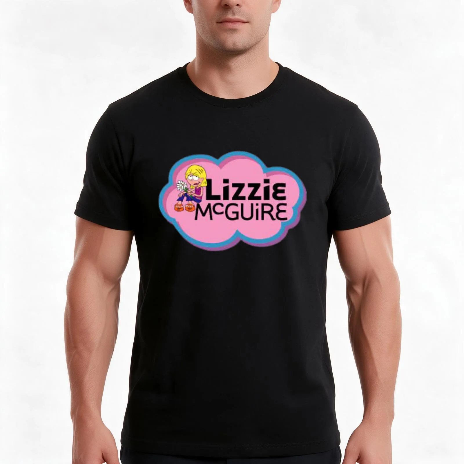 Lizzie McGuire T-Shirt, Summer Casual Cotton Tee, Oversized Streetwear Tops, Vintage Graphic Print, Loose Fit Short Sleeve