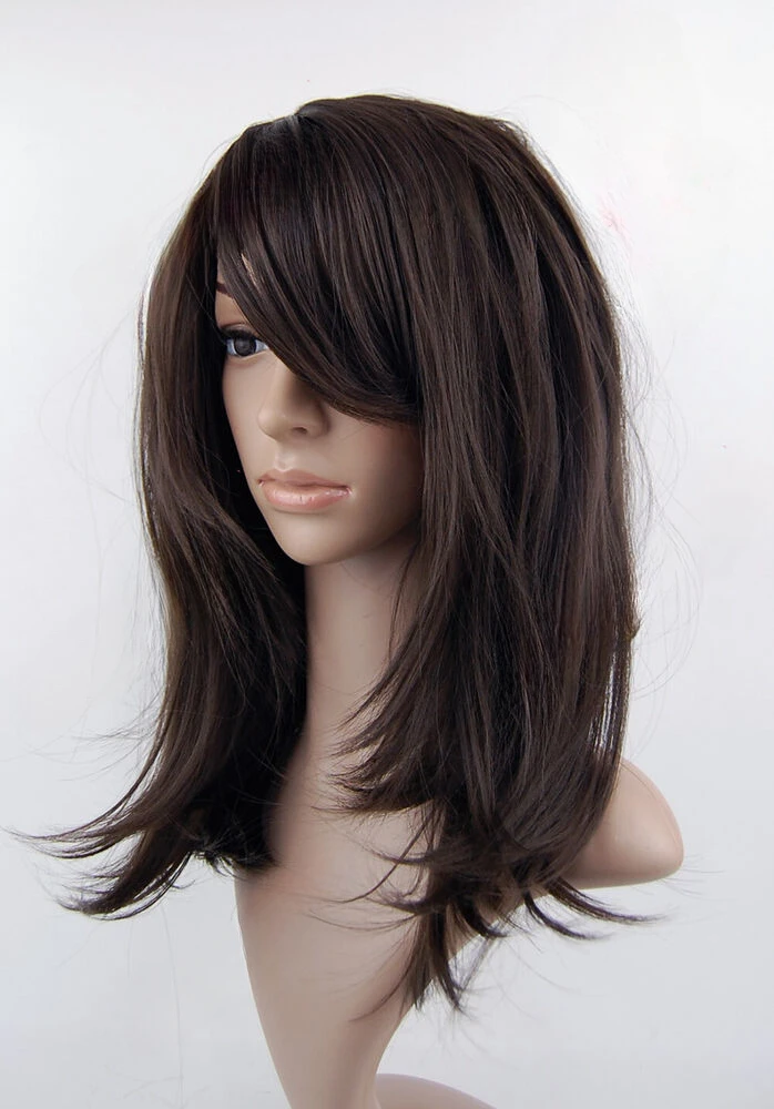 Dark Brown Mid Length Sythetic Wig