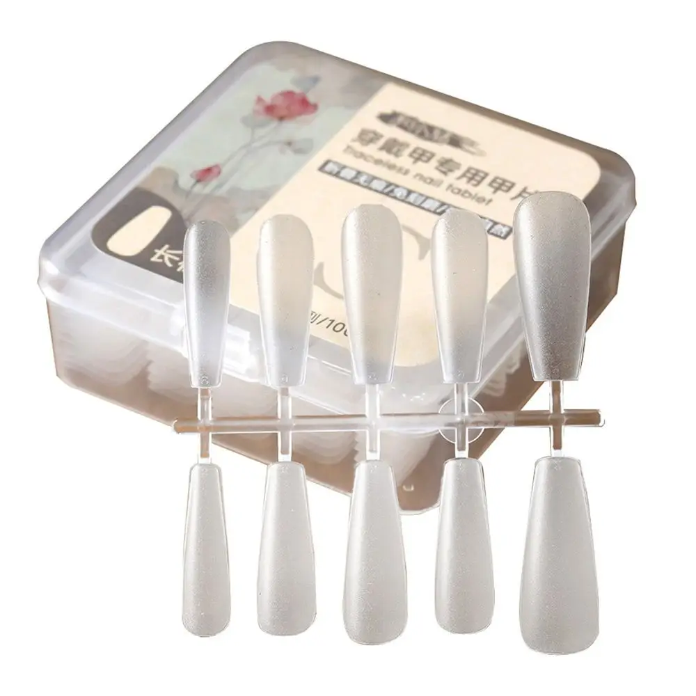 New 100 PCS/Box Fake Nail Tips Matte Finish Soft Gel False Nails Extension No Polishing Clear Fake Nail Tips DIY Nails