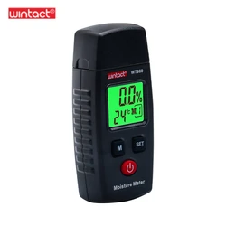 Wintact WT660 Wood Moisture Meter Two Pins Digital Wood Humidity Tester Hygrometer Timber Damp Tree Density Detector Backlight