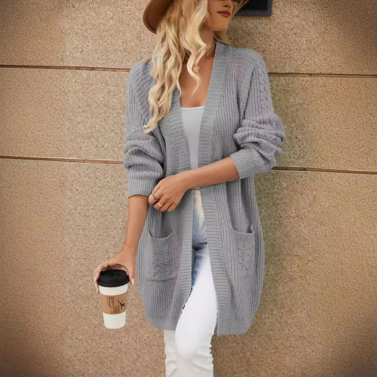 Spring Autumn Women Casual Cardigans Knitted Long Sleeve Mid Length Sweater Female Jumper Coat Open Cardigan