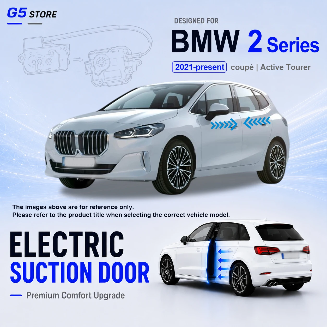 

For BMW 2 Series G42 U06 2021-present Car Electric Suction Door Power-assisted Closing Door Soft-close Function
