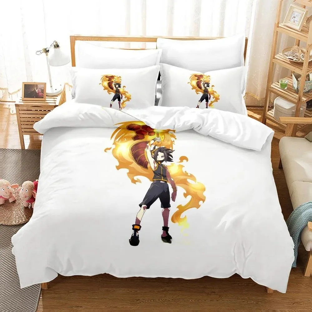 Personality 3D Printing Shaman King Bedding Set Cartoon Anime three-piece Set Adult Boys Bedroom Duvet Cover Sets Home Textiles
