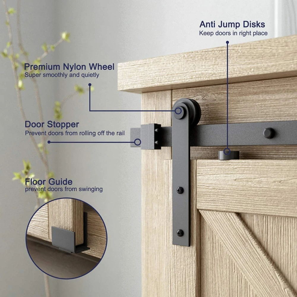 LWZH Mini Cabinet scorrevole Kit Hardware porta fienile I forma gancio per armadio armadio armadio stoccaggio Kit porta singola Fit