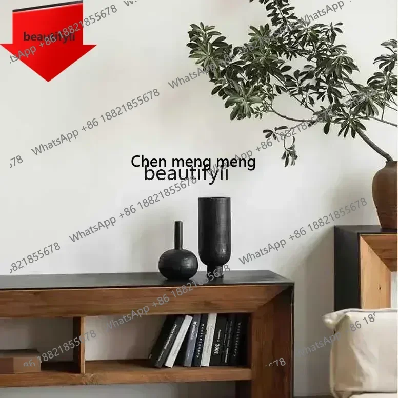 new American retro wabi style color matching solid wood TV cabinet old pine floor decorative cabinetSS 8617 ss 8617