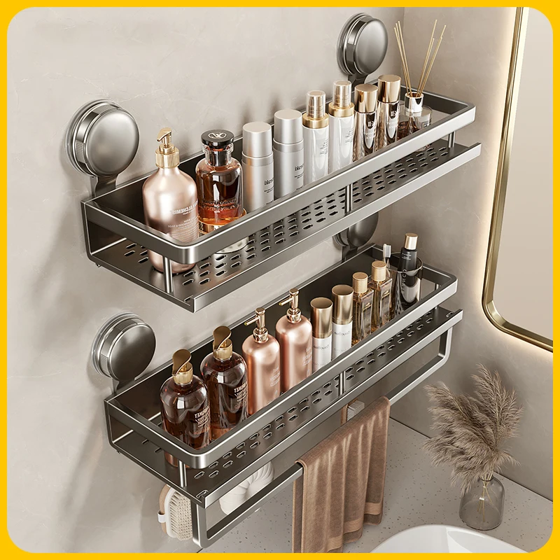 Kein Bohren, Saugnapf, Badezimmer-Aufbewahrungsregal, Aufbewahrungsregal, Badezimmer, perforationsfrei, Wandbehang, Waschtisch, Toilette, Dreieckskorb, R