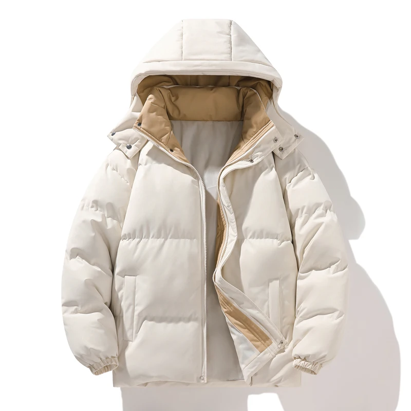 Chaqueta de algodón de seda para hombre, parka gruesa y cálida con capucha, a la moda, M-XXXL de invierno, 2024