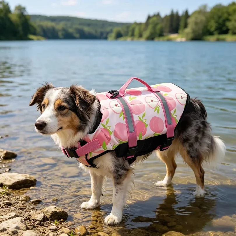 Summer Dog Life Jacket Reflective Adjustable Large Dogs Swimwear Safety Vest Surfing Sailboat Enhanced Buoyancy Pet Lifejackets view 6