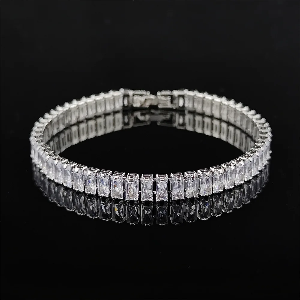 New Bracelet 17/18/19cm Marquise Oval Square Cut Luxury 925 Sterling Silver on Hand Tennis Bangle for Women Party Gift Jewelry view 4