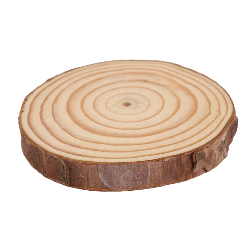 10PCS Natural Tree Round Wood Log Slice For Wedding Centerpiece Bark Table Decor-AT35