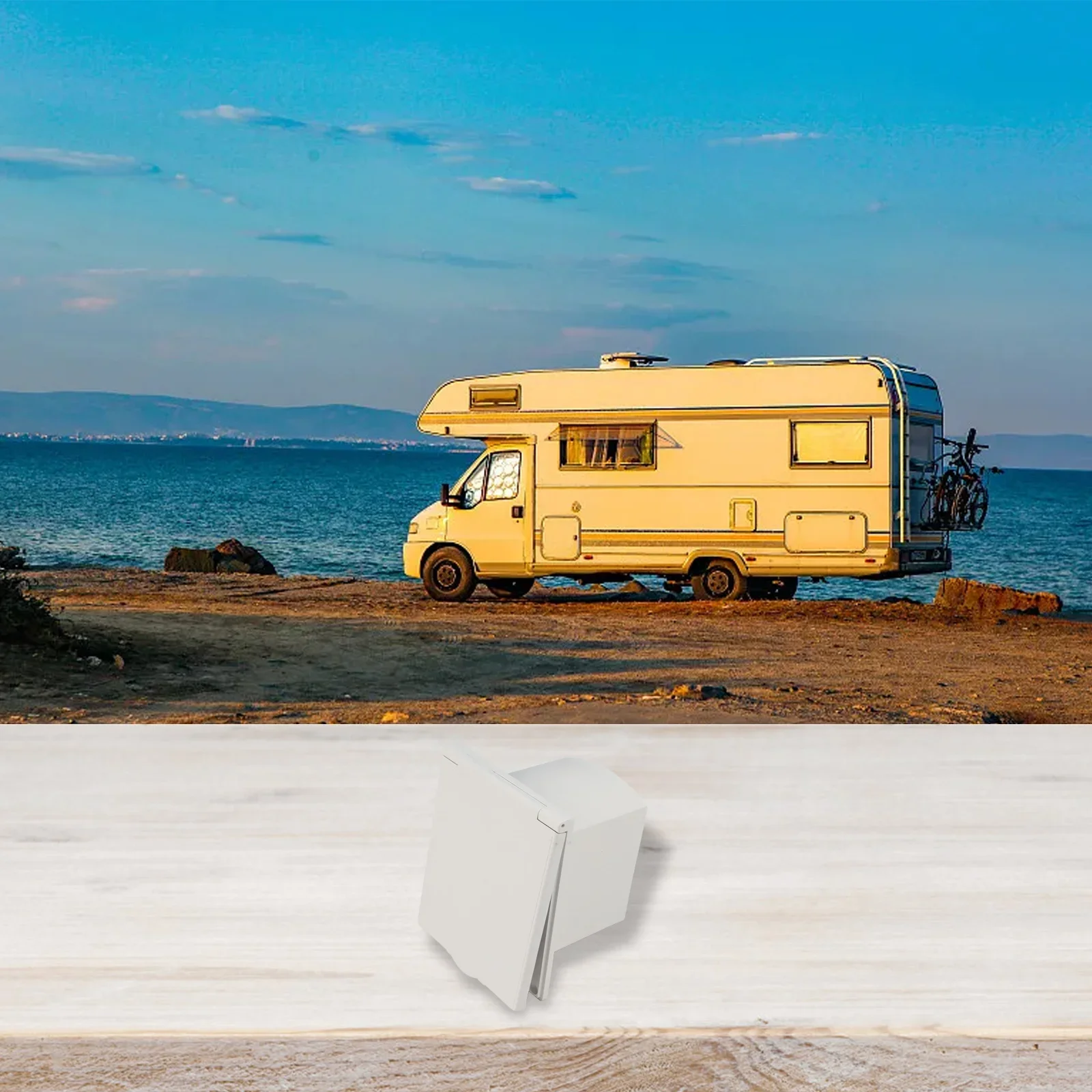16A 23A waterproof external socket with cover embedded plastic power outlet for RVs trailers and campers with IP44 protection