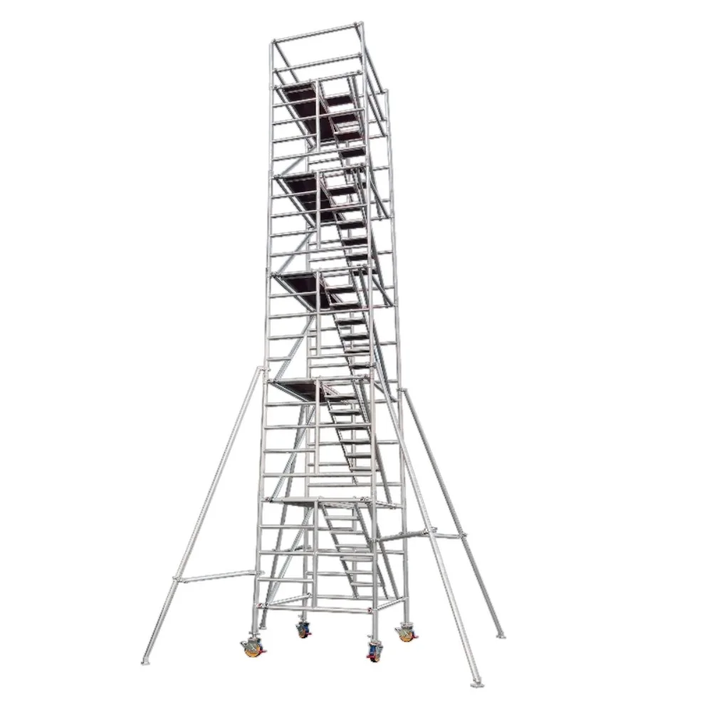 Aluminum alloy scaffolding mobile platform safety ladder construction and decoration construction pulley style 1