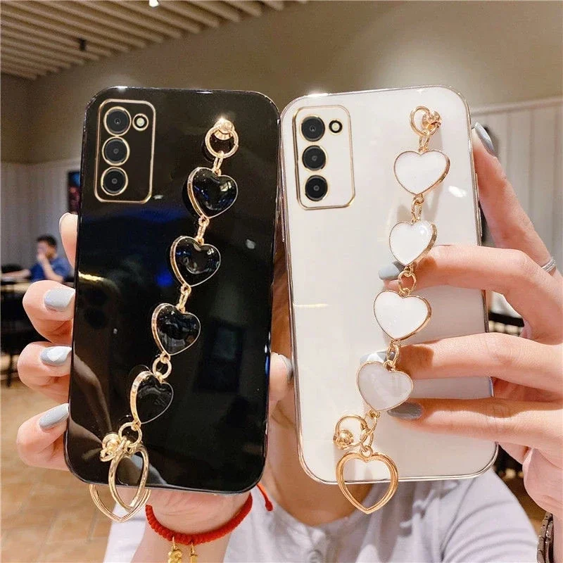 Heart Chain Phone Case For MOTOROLA Moto G84 G54 G73 G53 G23 G13 G82 G72 G62 G52 G42 G32 G22 G31 G41 G9 G8 Plus Power Lite Cover