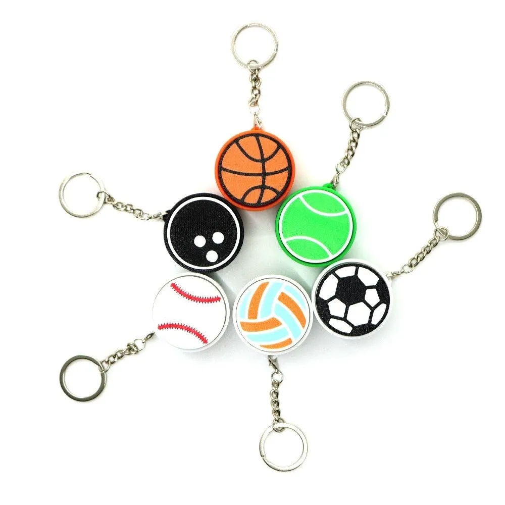 3D Printed Sports Balls Clicker Key Chain Sport Theme Basketball Baseball Sensory Clicker Cartoon Football Tennis