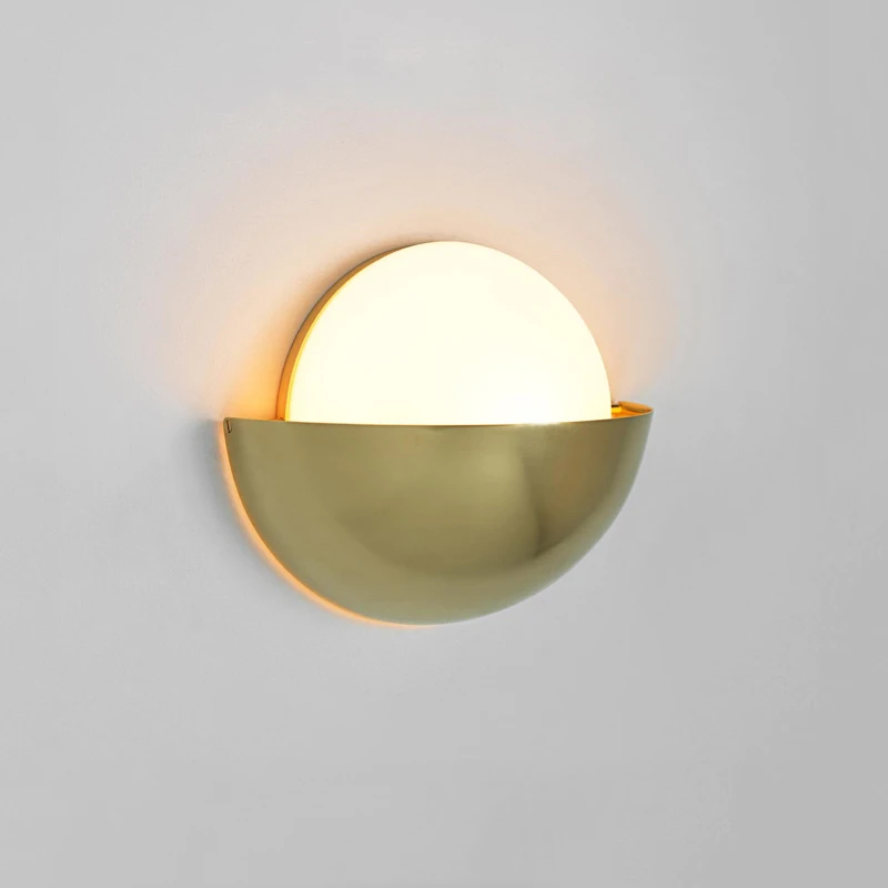 

European Retro Gold Villa Hotel Living Room Decoration Sconce Lamp Modern Creative Moon Style Led Room Corridor Wall Lights