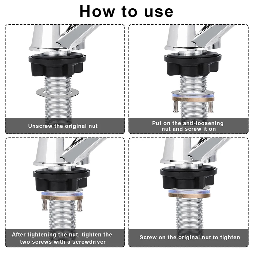 Zestaw do narzędzie do mocowania z ciepłą i zimną umywalką kuchenną do łazienki, zapobiegający poluzowaniu, nakrętka miedziana urządzenie do spryskiwacza z kółkiem