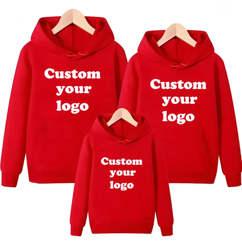 Custom Print Birthday Christmas Hoodies Halloween Anniversary Logo Hooded Cute Cartoon Tracksuit Autumn Santa Kids Boy Girls Top