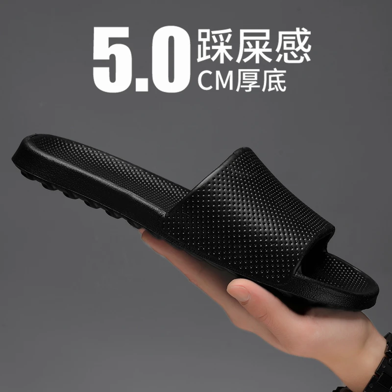 

Summer Refreshing Breathable Comfortable High-Quality One-Word Slippers Indoor Outdoor Slippers Couple Sandals Black White36-45