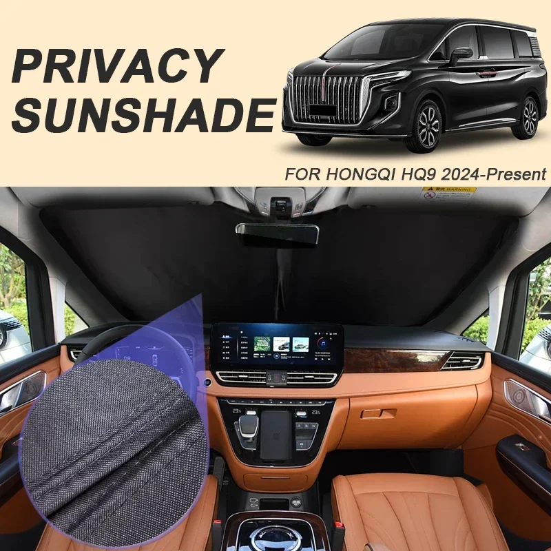 

Car Black Windows Privacy Sunshade Anti-UV Heat Insulation For HONGQI HQ9 2024-Present Auto Protect Cover Interior Accessories