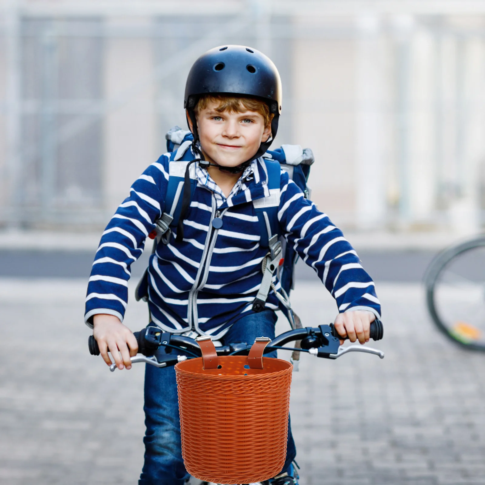 

Bike Basket Front Heavy Duty Sturdy Plastic Handlebar Basket for Adult and Bikes Large Storage Vegetable Carrier Portable