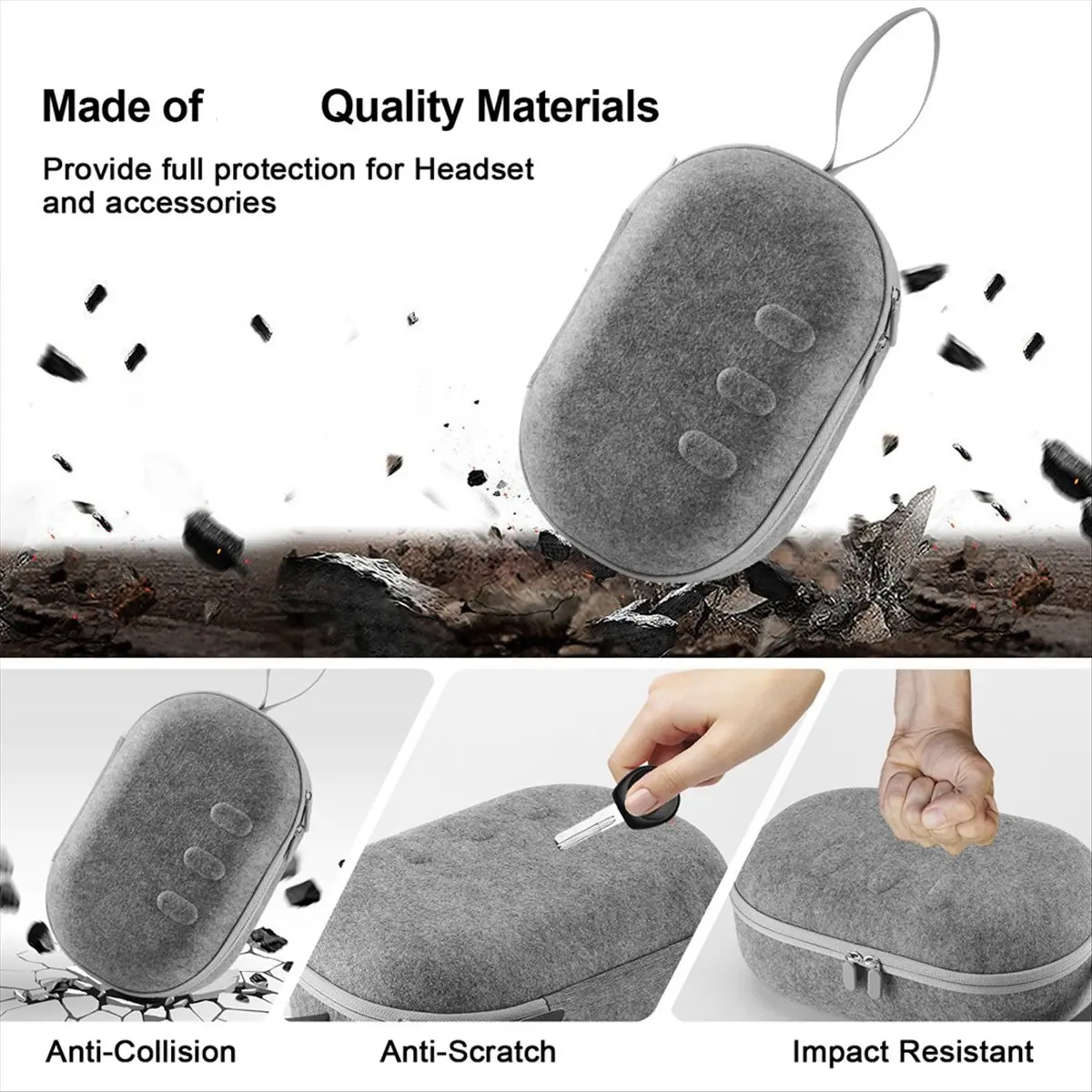 A86G NEW Travel Carry Bag with Shoulder Strap Hard Carrying Case Anti-Scratch Hardshell Case for Meta/ 3