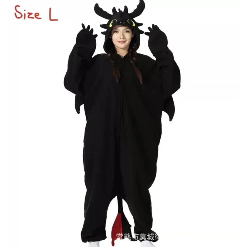 ss13Kigurumi نيسيي الكرتون Tothless منامة للكبار النساء الرجال بيجامة للحيوانات Homewear هالوين تأثيري زي الحفلات