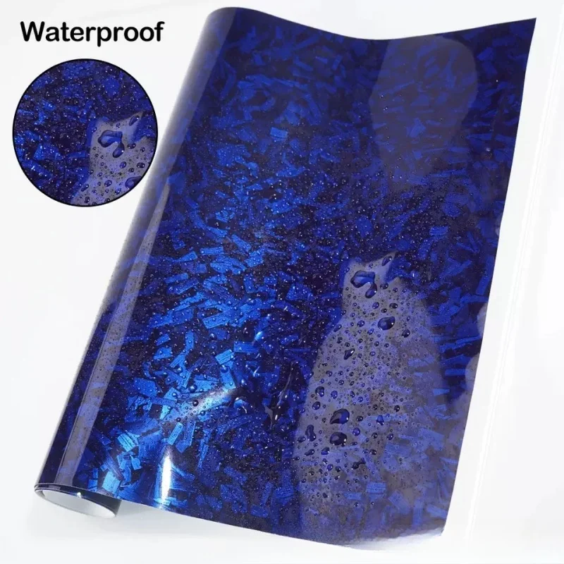 

High-quality glossy carbon fiber blue vinyl film, interior film, glossy multi-color vinyl film, automotive and motorcycle film