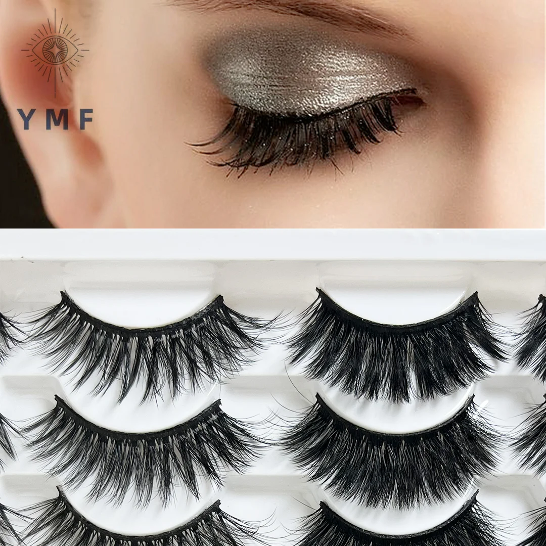 14 Pairs Eyelashes 6D Fiber Lashes Fluffy Soft Wispy Natural Eyelash Extension Reusable Lashes Fiber False Eyelashes Makeup