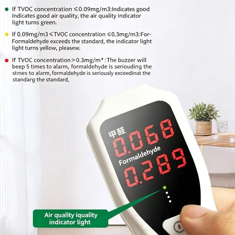   Handheld Formaldehyde Tester With Battery Operated Real Time Air Quality Analysis For Home Office