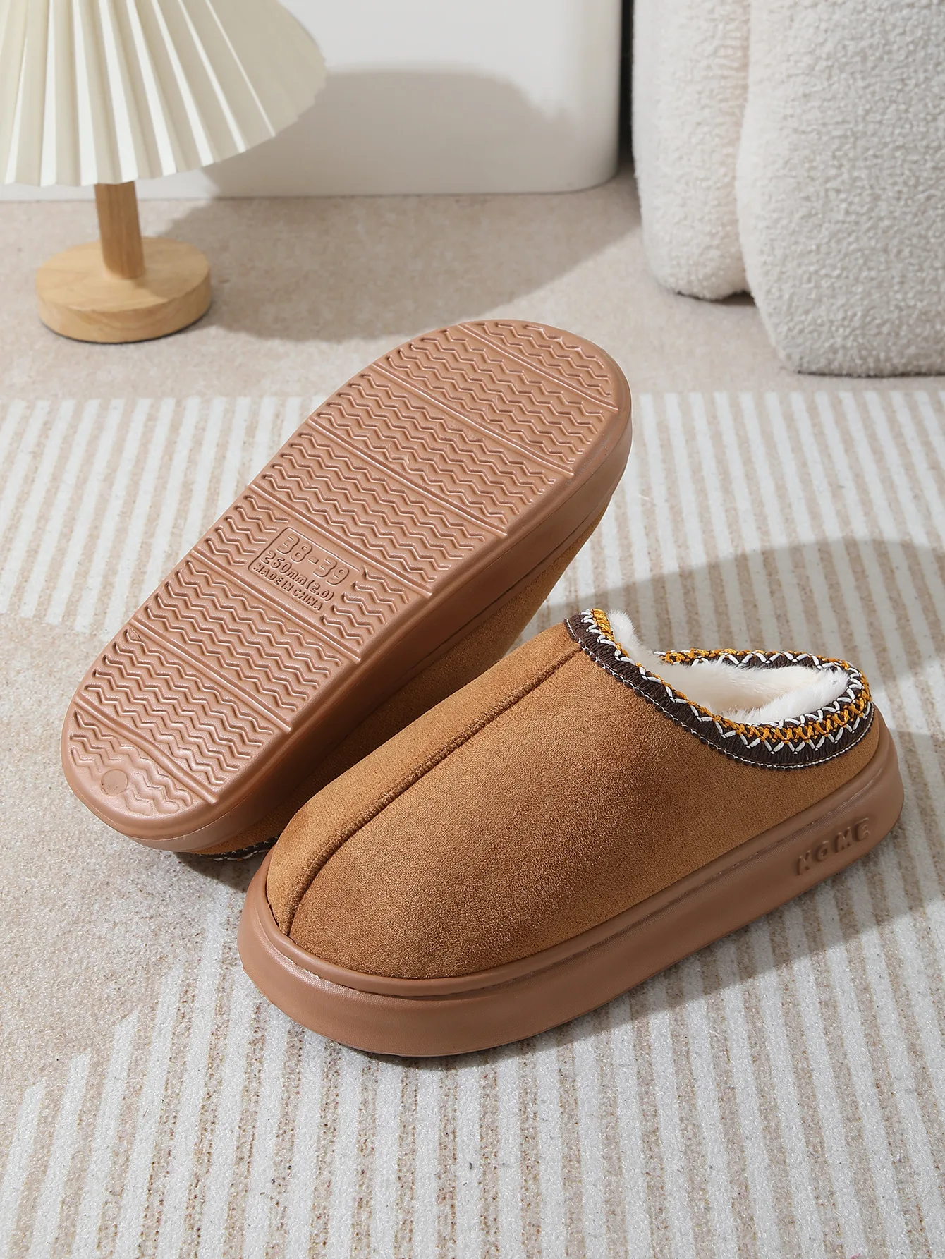 موضة الشتاء المرأة النعال التمهيد غامض الفراء المضادة للانزلاق لينة وحيد في الهواء الطلق داخلي دافئ الراحة أحذية منزلية أحذية الثلوج #6