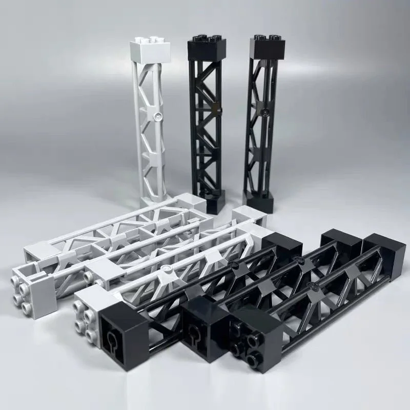 40 pçs trem pista suporte rack pilar moc blocos de construção peças 2x2x10 viga pós montagem 95347 58827 arquitetura tijolos brinquedos