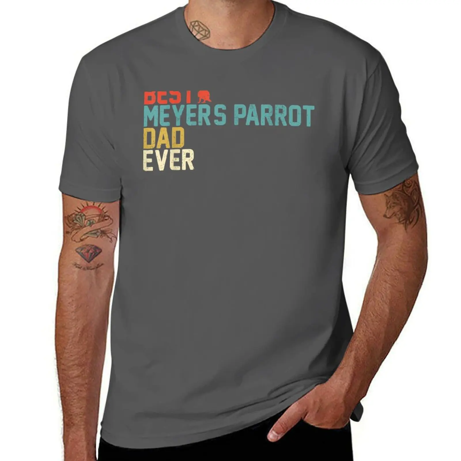 

Best MEYER'S PARROT Dad Ever T-Shirt Basic Tee Shirt for Everyday Outfit