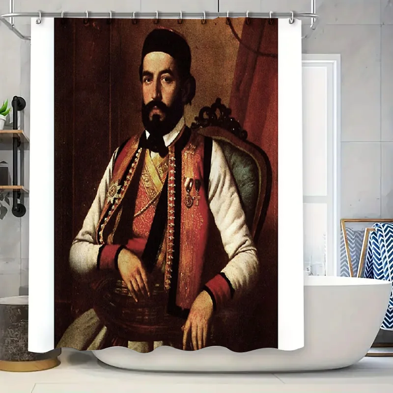 

Renaissance Portrait Shower Curtain King Louis XIV Baroque Art Tapestry Bathroom Decor Vintage Nobleman Wall Hanging Home Decor