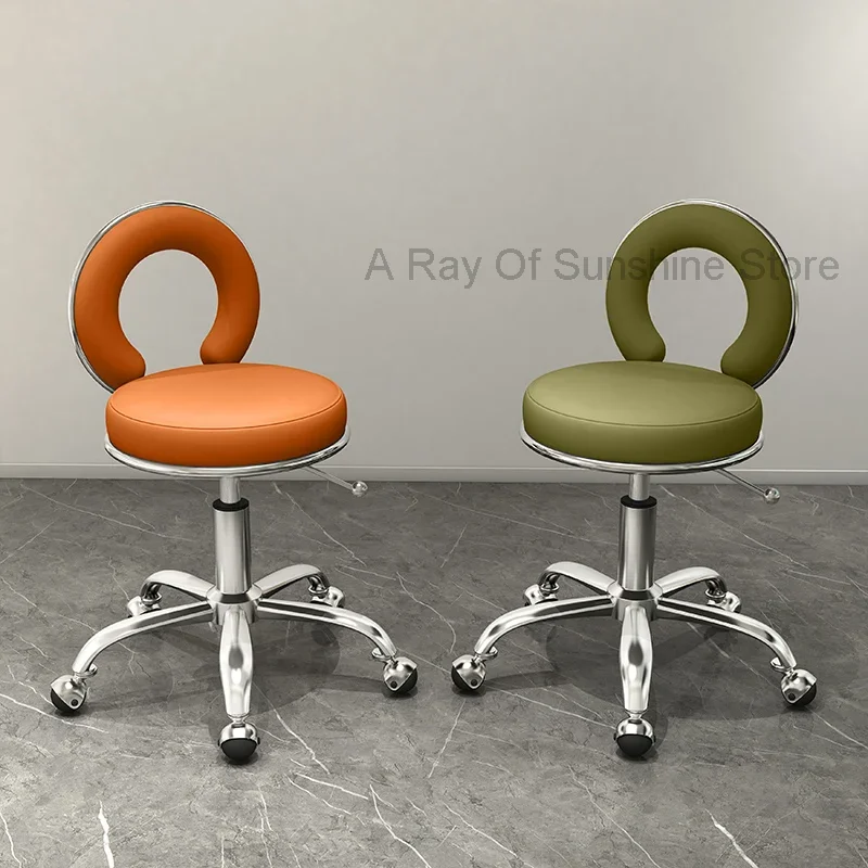 

Rotating Lifting Stool Backrest Chair Manicure Barbershop Professional Barber Chairs Lounge Reception Desks Salon Furniture AA