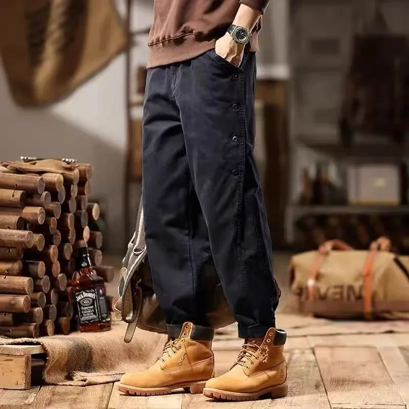 Pantalon Taille Haute Décontracté pour Homme, Vêtement Assressentià Tout, Style Coréen, Solide, Corde Droite, Nouvelle Mode Printemps Été