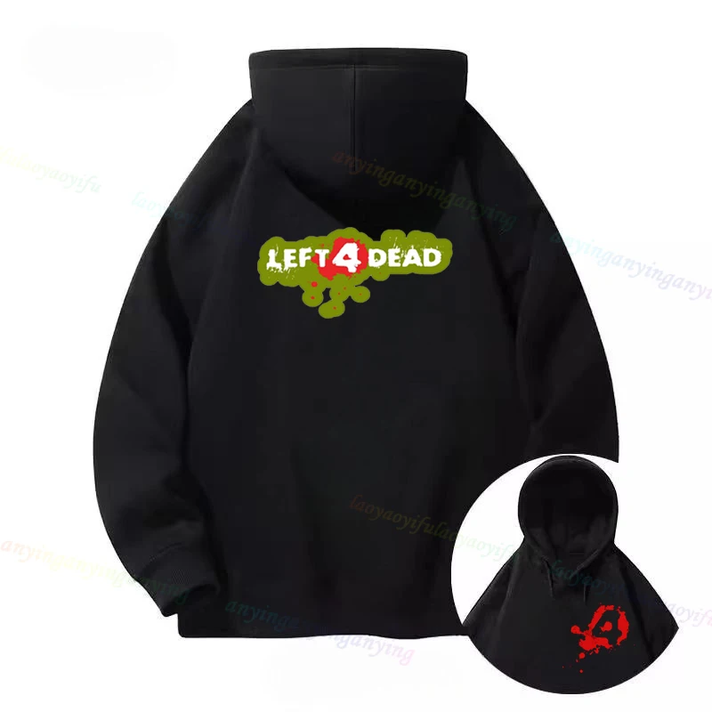 

Толстовка с капюшоном Left 4 Dead 2, мужская и женская модная повседневная футболка с длинным рукавом для любителей игр, эстетичная винтажная толстовка в стиле ретро, Harajuku
