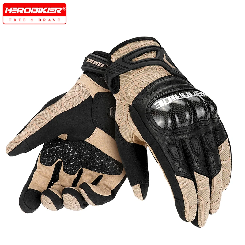

Motorcycle Gloves Summer Mesh Breathable Carbon Fiber Shock Absorption Protect Full Finger Motorbike Race Riding Equipment*