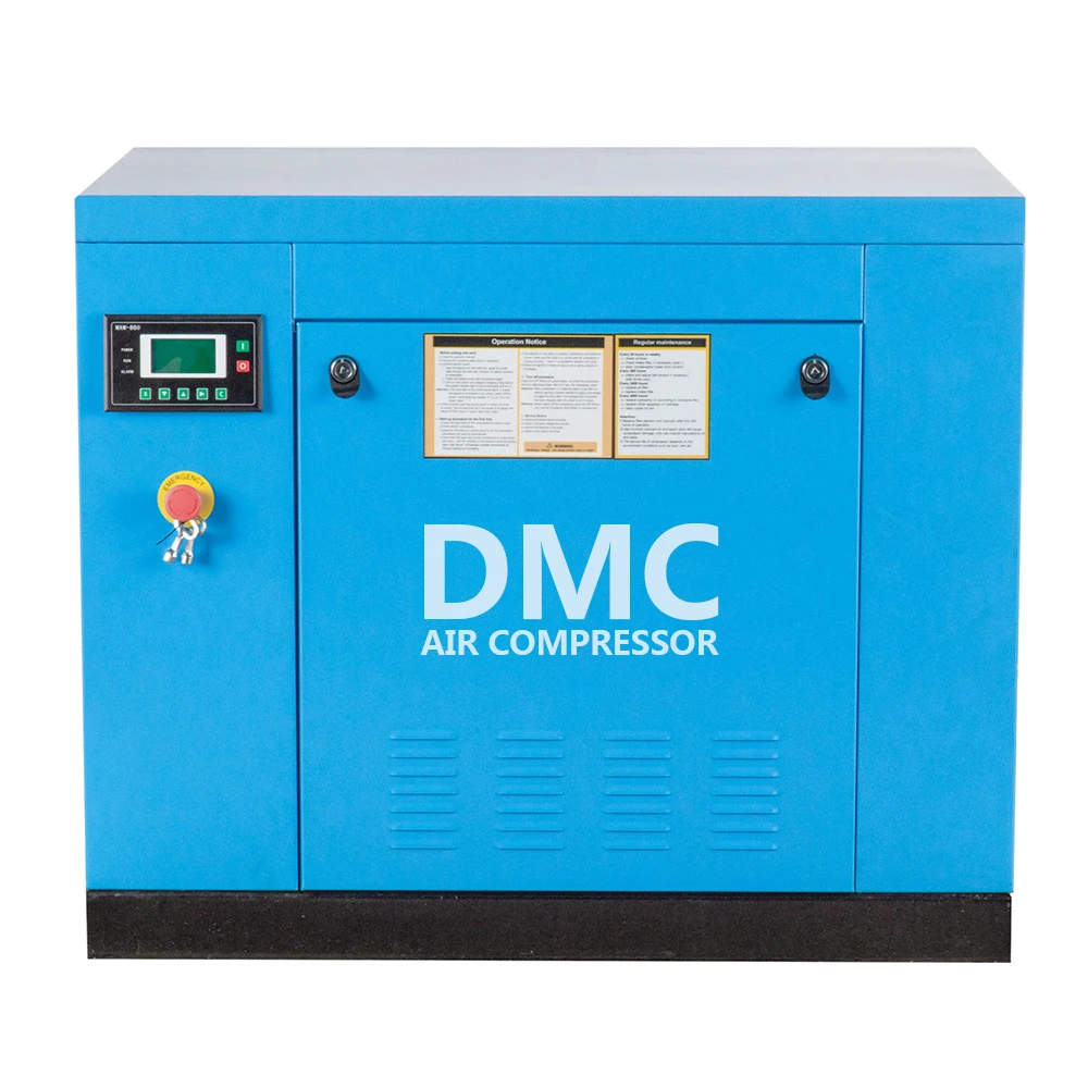 7.5kW 10HP Direct Driven Oil-less Screw Air Compressor, Air Cooled 8Bar Industrial Energy Saving Air Compressor