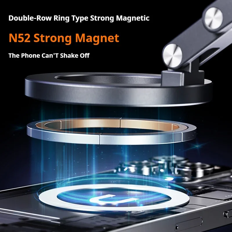 X63 Car Mobile Bracket Rotating Folding Electric Vacuum Suction Cup Magnetic Suction Bracket Mirror Navigation Car Phone Holder