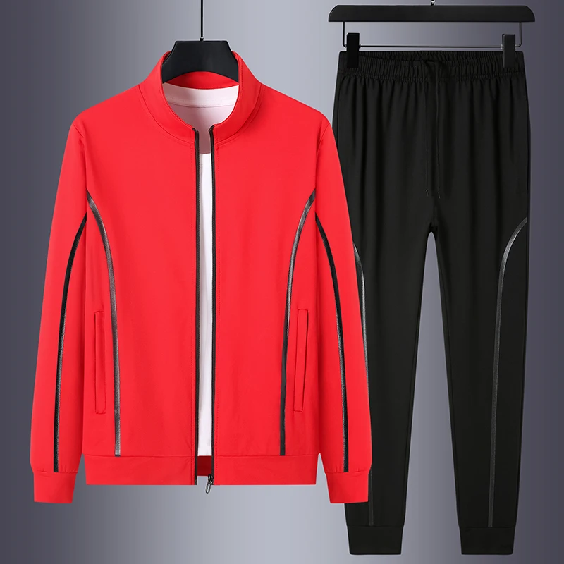 Men Tracksuits Sports Suit 2pics Set Jacket Coat Pants Jog Clothes Plus Size 7xl Oversize Sportswear Spring Autumn Loose