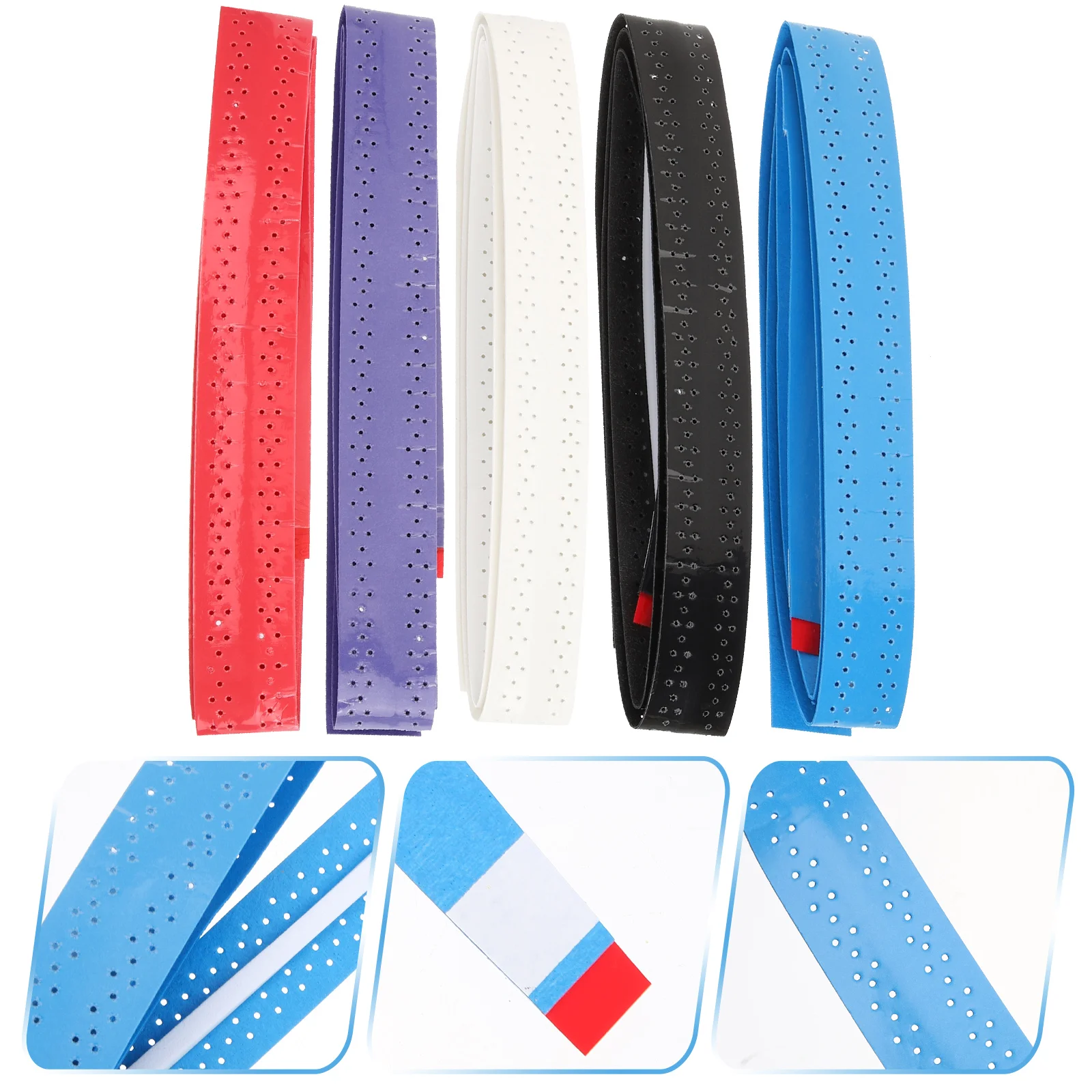 5 PCS Badminton Racket Strap Tennis Sweatband Hand Glue Anti- Eva for over Grip Roll