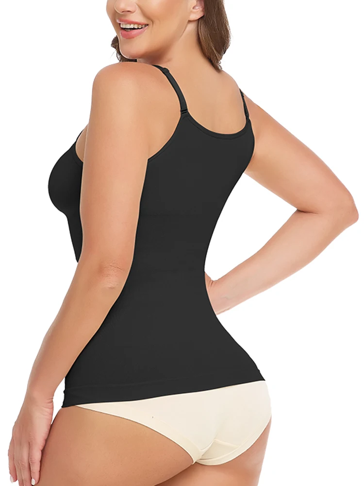 Womens Long Shapewear Tummy Control Seamless Body Shaper Camisole Compression Tank Tops Bottoming Shirt