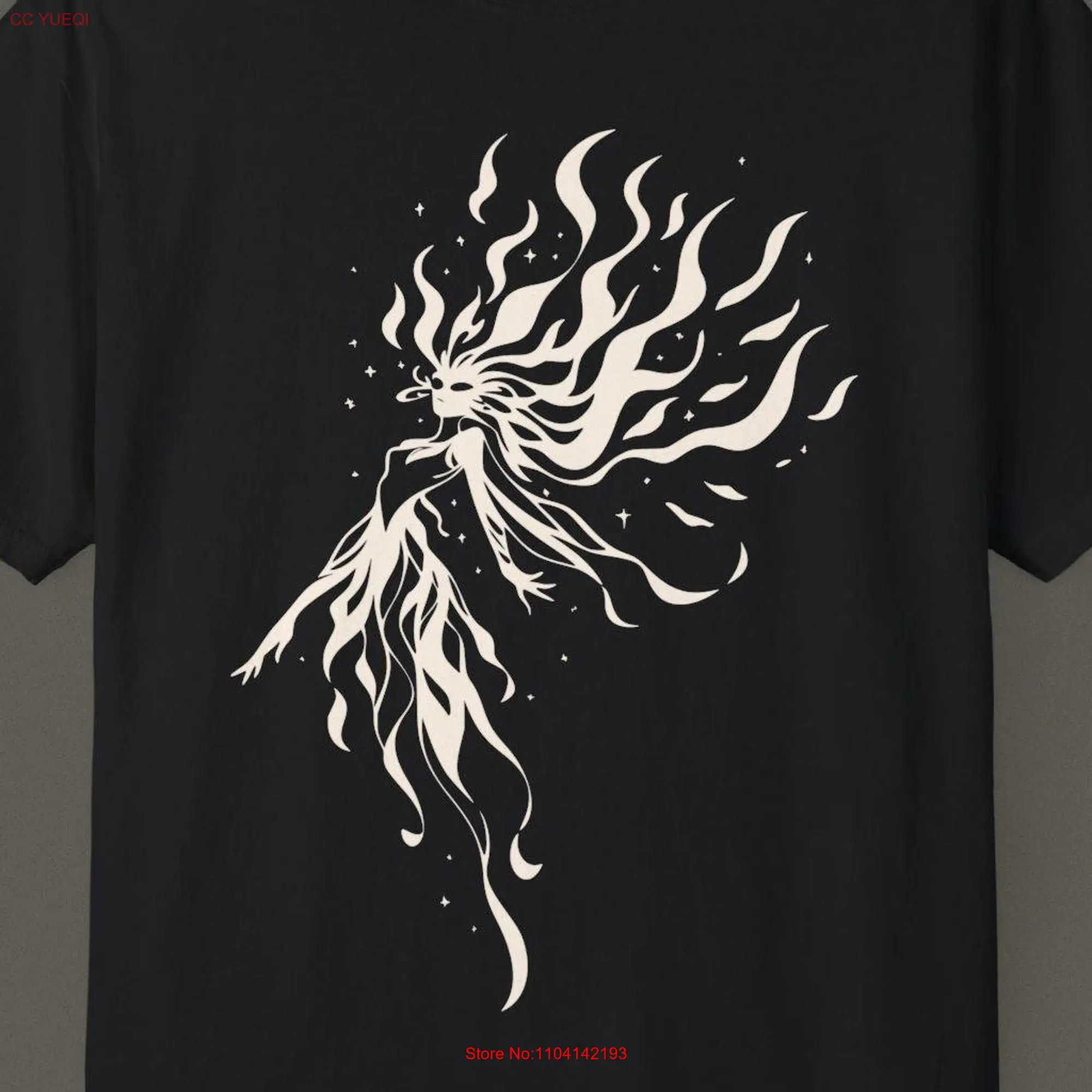 Beautiful Fae Fire T Shirt Goth Fairy Witchcore Design Comfort Colors 1717 Alt Fashion DTG  long or short sleeves